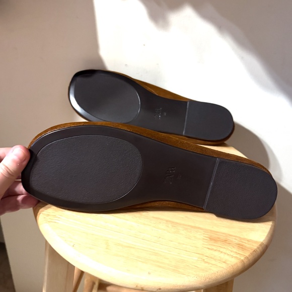 Zara chocolate brown suede leather embellished ballet NWT - Picture 6 of 10